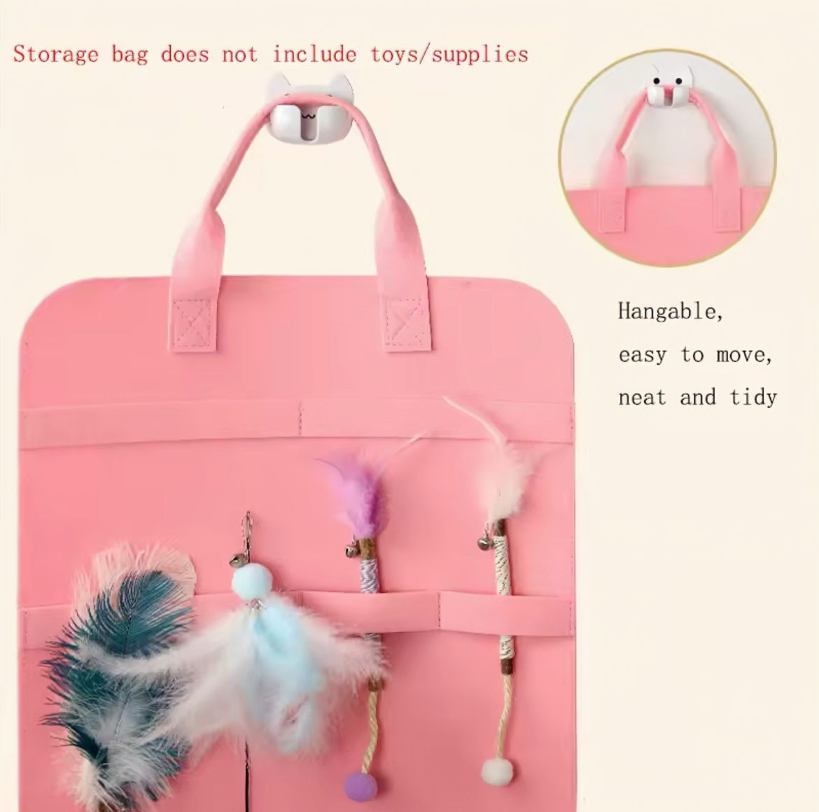 Pet Wall Hang Organiser Storage Bag for Cat Toys