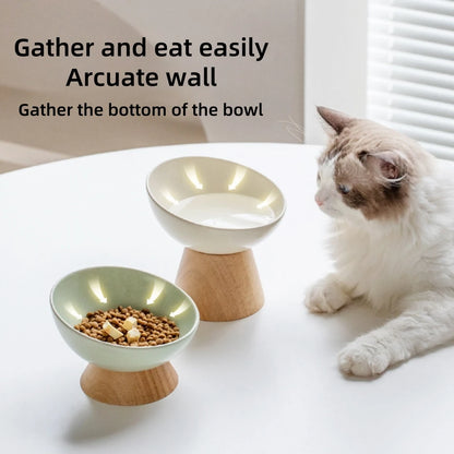 Bevel Edge Wooden Base Pet Tableware