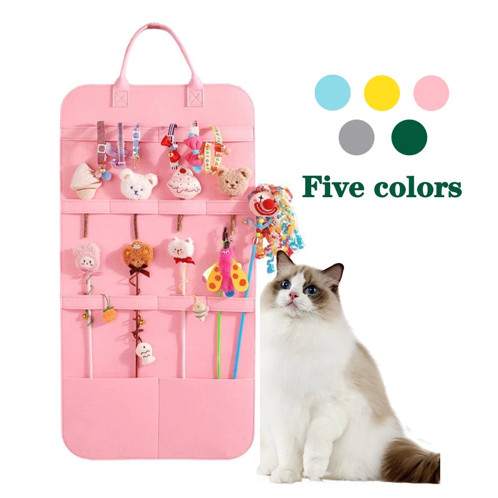 Pet Wall Hang Organiser Storage Bag for Cat Toys