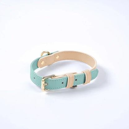 Leather Adjustable Pet Collar And Harness Set